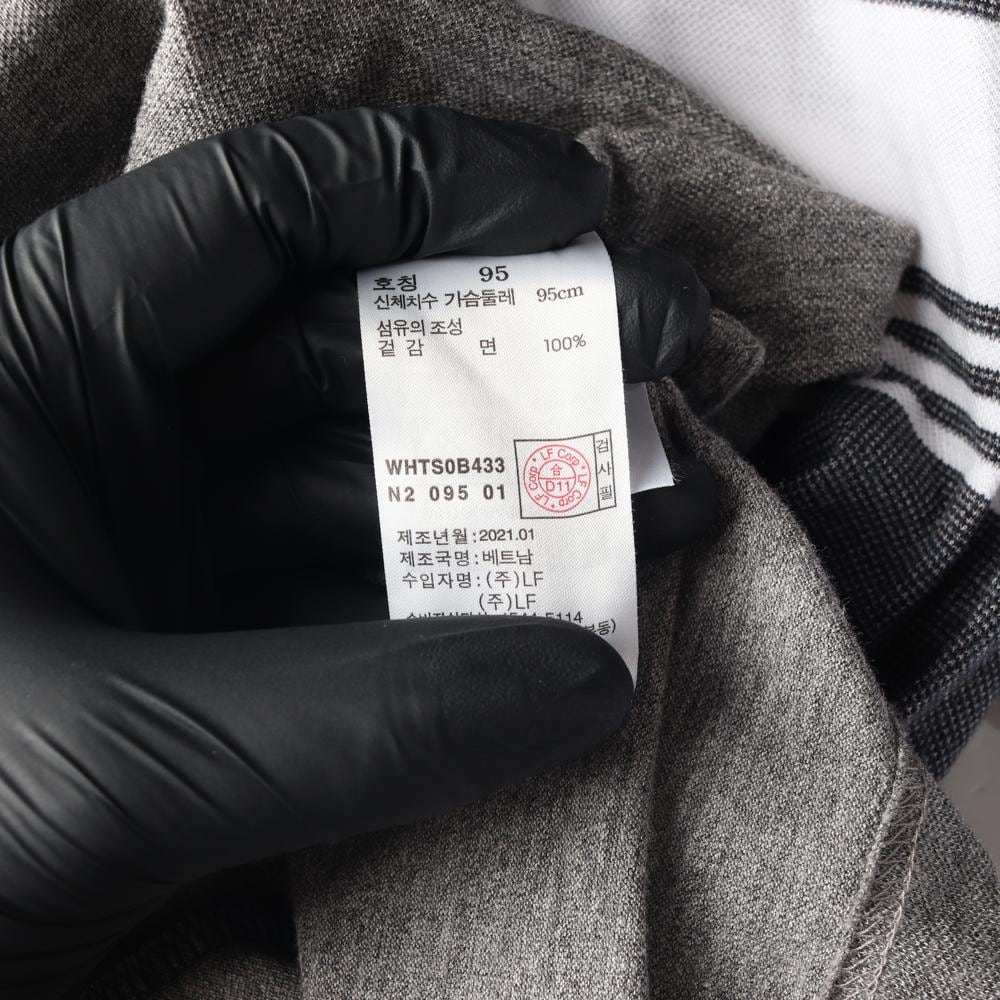 헤지스 네이비 그레이 스트라이프 반팔 카라티 폴로 티셔츠 상세 이미지 6