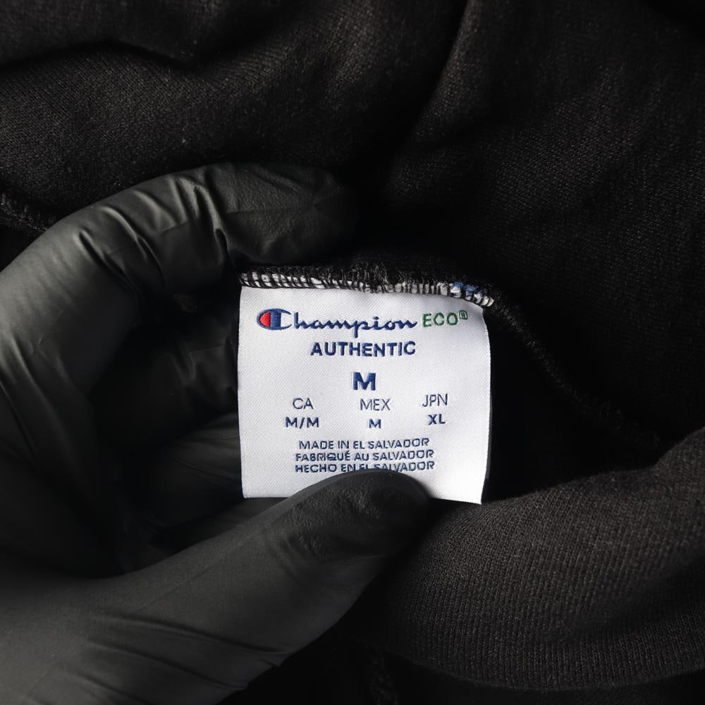 챔피온 에코 블랙 로고 오버핏 후디 후드티 이미지 6