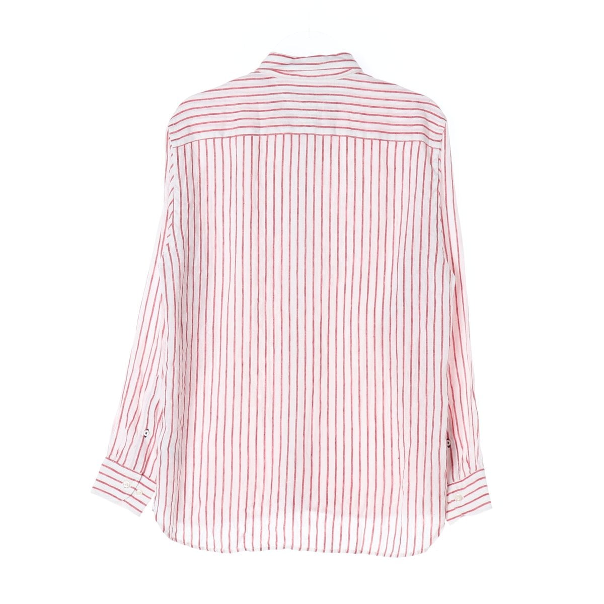 타미힐피거 린넨100% 화이트 레드 스트라이프 긴팔 셔츠 상세 이미지 4