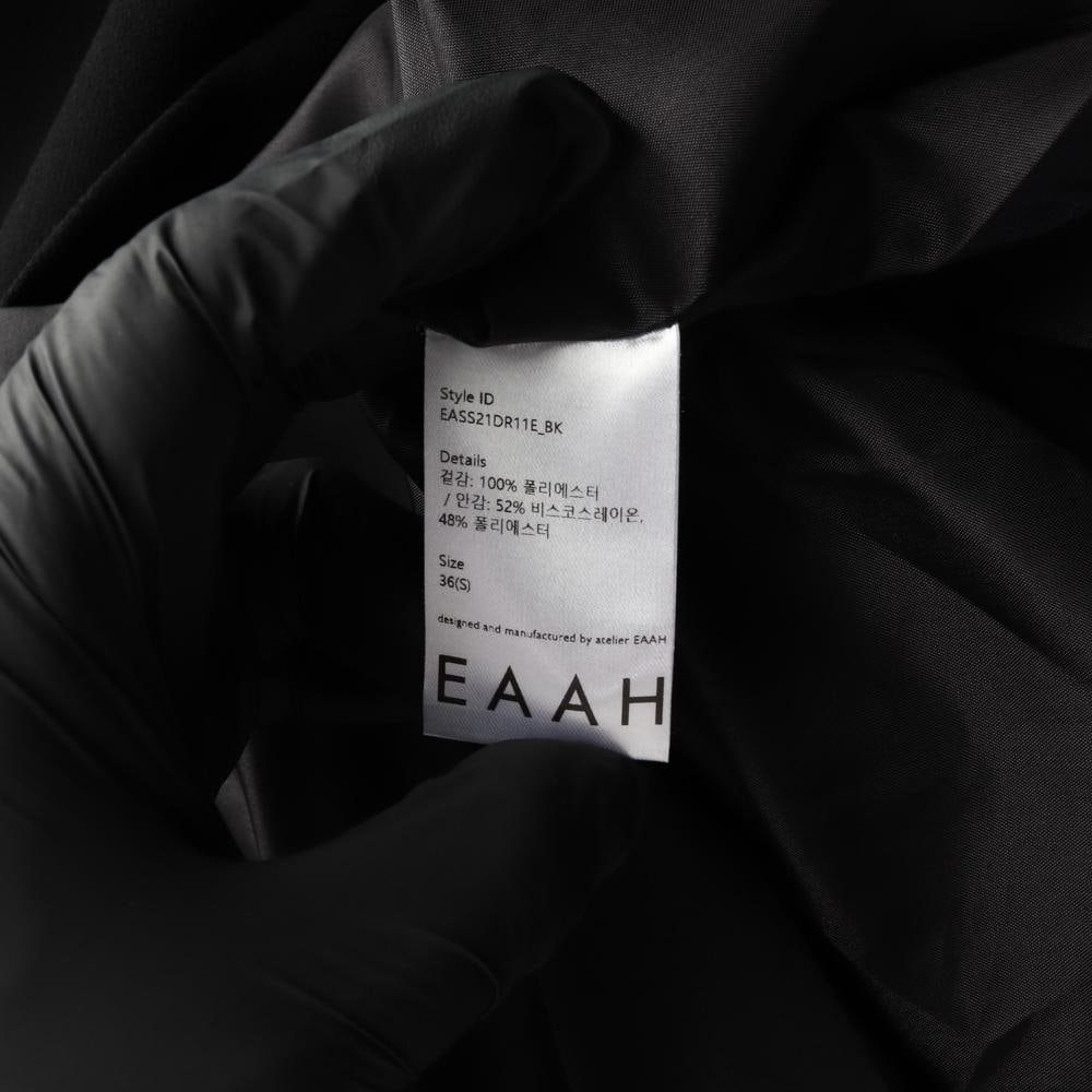 EAAH이아 블랙 스퀘어넥 반팔 롱 플리츠 원피스 드레스 이미지 7