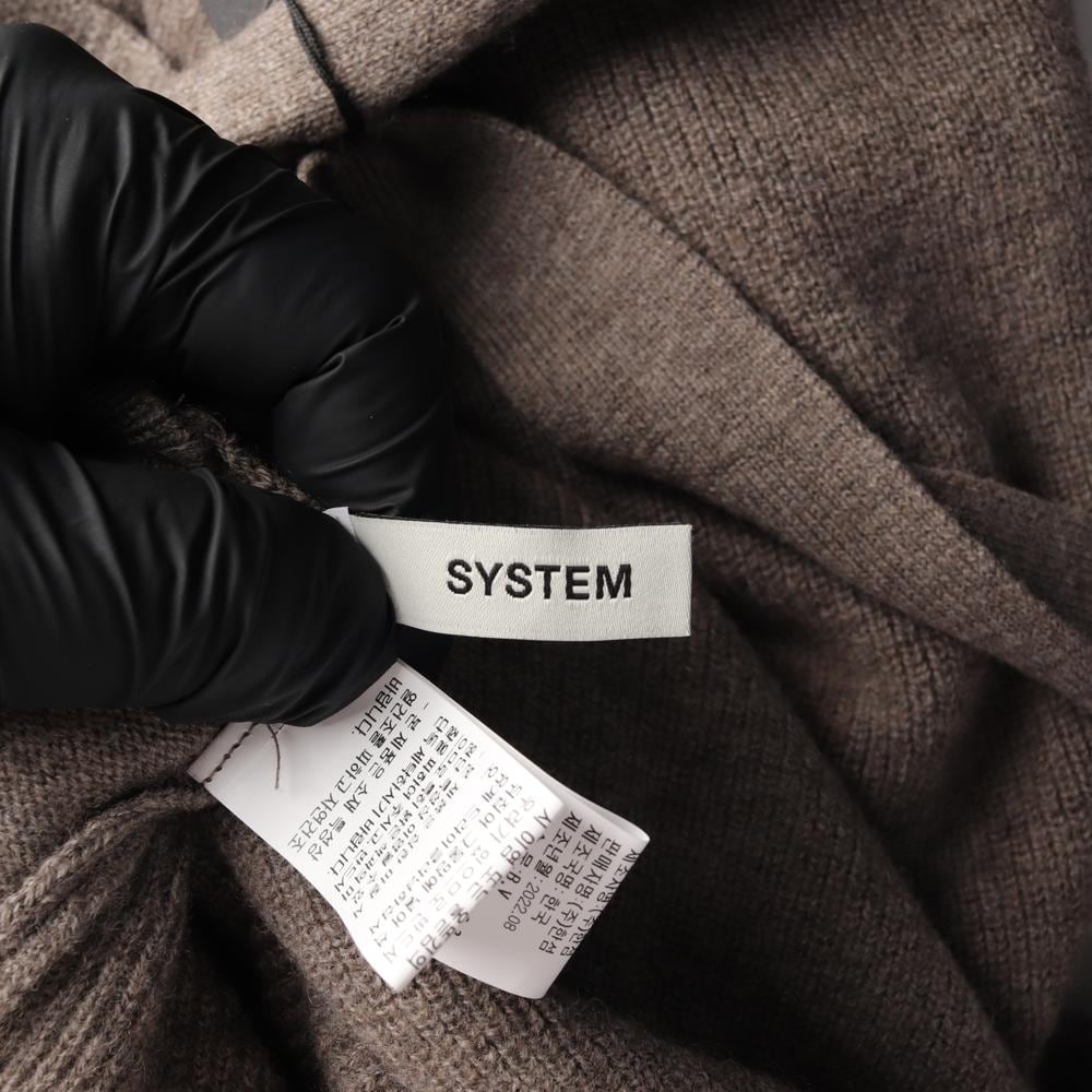 시스템 울100% 브라운 백리스 롱 니트원피스 22FW 상세 이미지 6
