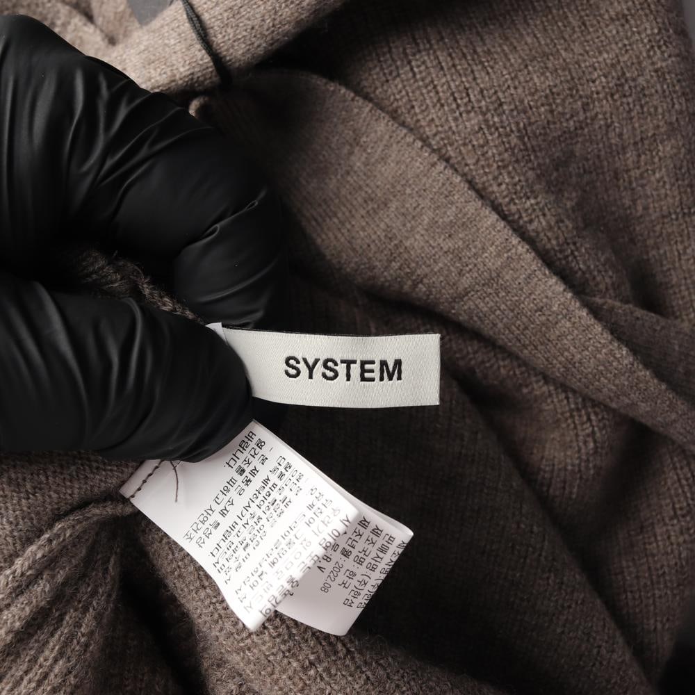 시스템 울100% 브라운 백리스 롱 니트원피스 22FW 이미지 6