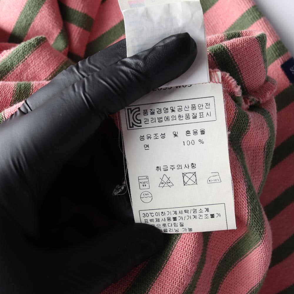 세인트 제임스 핑크 카키 스트라이프 긴팔 티셔츠 이미지 6