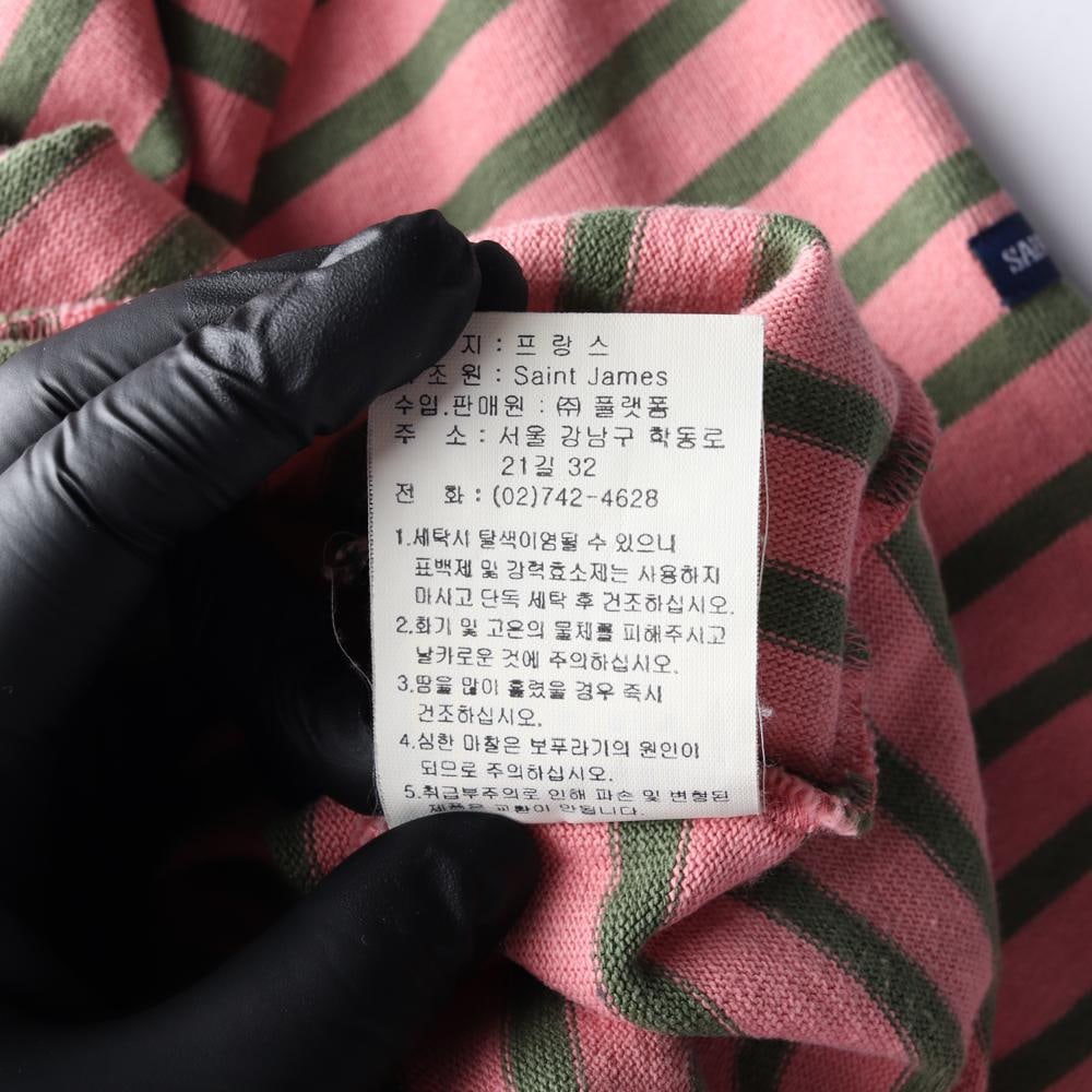 세인트 제임스 핑크 카키 스트라이프 긴팔 티셔츠 이미지 7