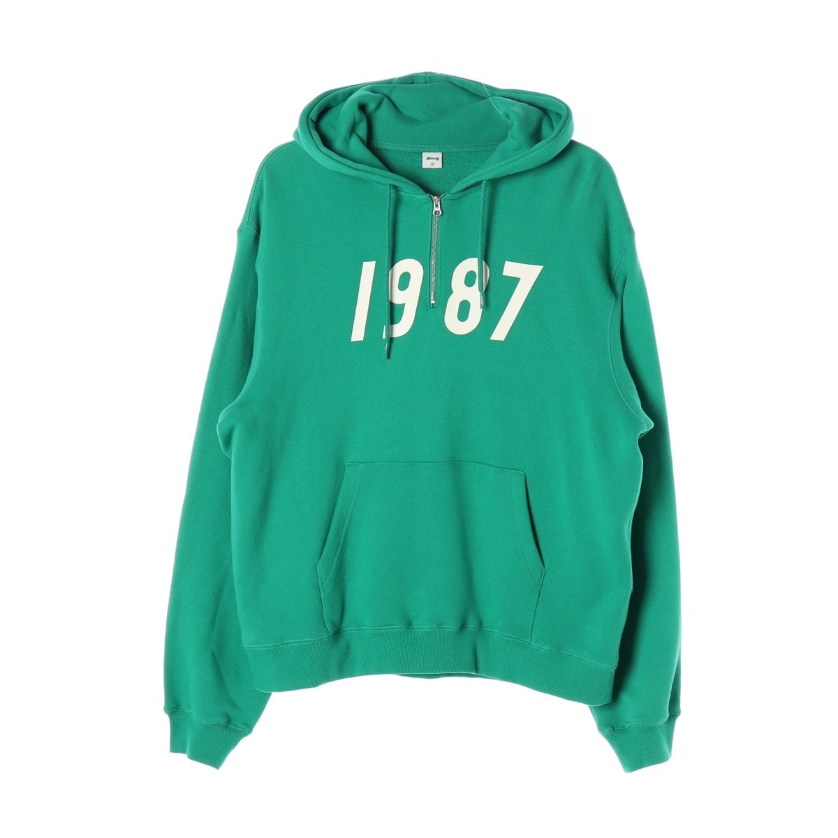 Mmlg엠엠엘지 그린 1987 하프집업 오버핏 기모 후드티 후디 이미지 1