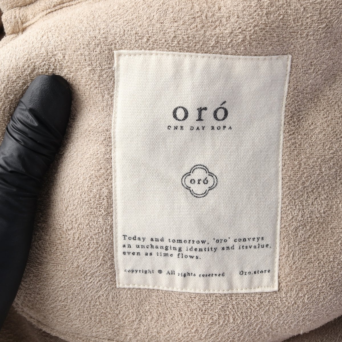 ORO 오로 베이지 뽀글이 투폴드 플리스 후드 코트 점퍼 재킷 상세 이미지 6