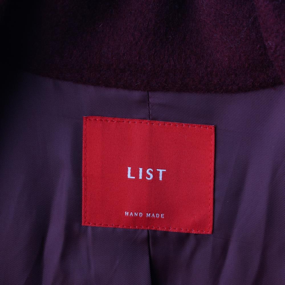 리스트 울70% 버건디 오버핏 싱글 롱 코트 이미지 6