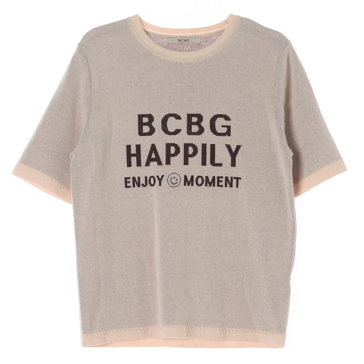 BCBG비씨비지 오버핏 로고 반팔 니트 티셔츠 이미지 1