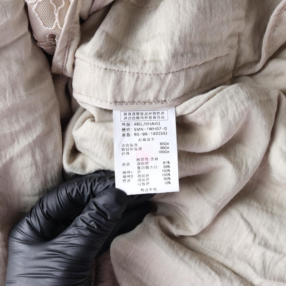 오브제 카키 베이지 레이스 트렌치코트 재킷 상세 이미지 7