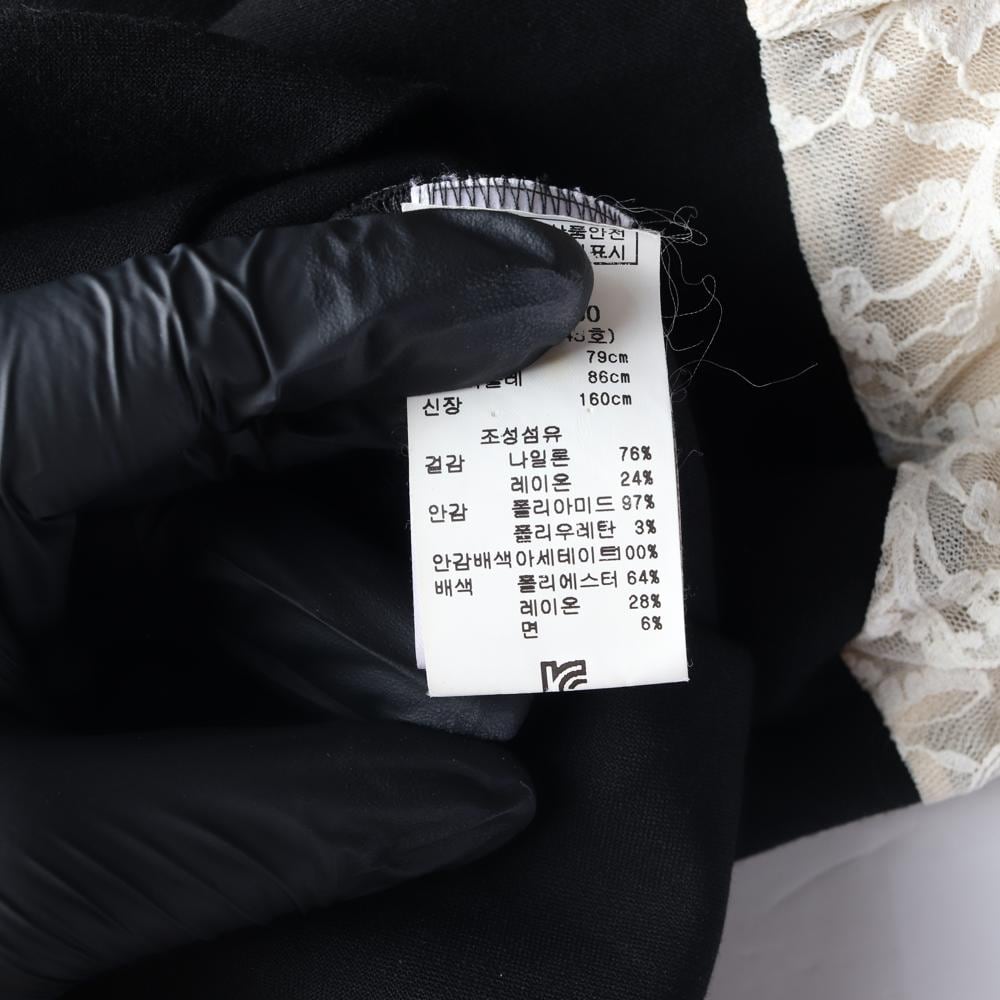 maje마쥬 블랙 배색 아이보리 레이스 투피스형 원피스 정장 드레스 상세 이미지 7