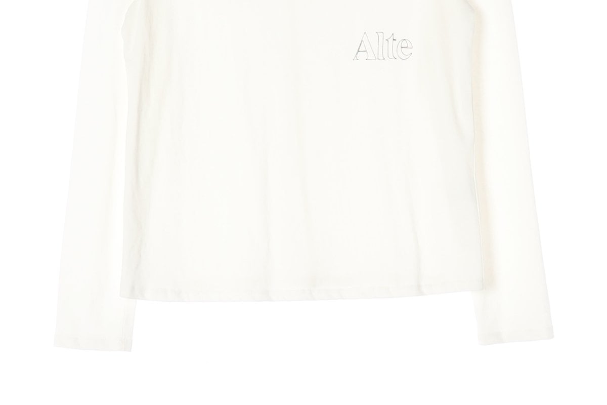 ALTE알테 아이보리 로고 긴팔 티셔츠 상세 이미지 3