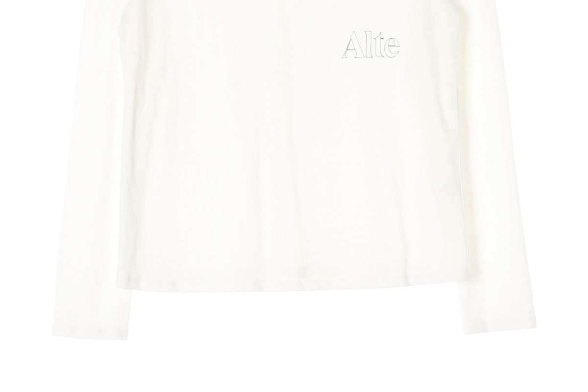 ALTE알테 아이보리 로고 긴팔 티셔츠 이미지 3