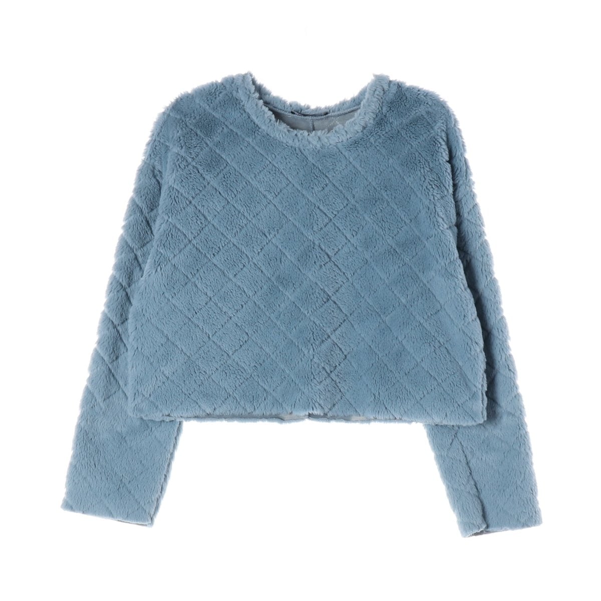ZARA 자라 블루 체크 플러피 플리스 긴팔 티셔츠  이미지 1