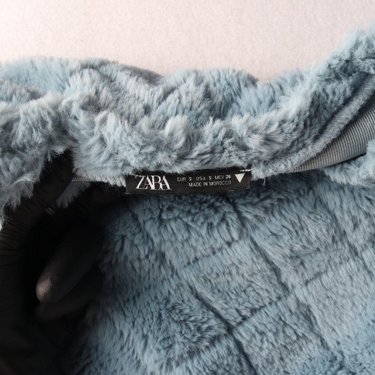 ZARA 자라 블루 체크 플러피 플리스 긴팔 티셔츠  상세 이미지 5