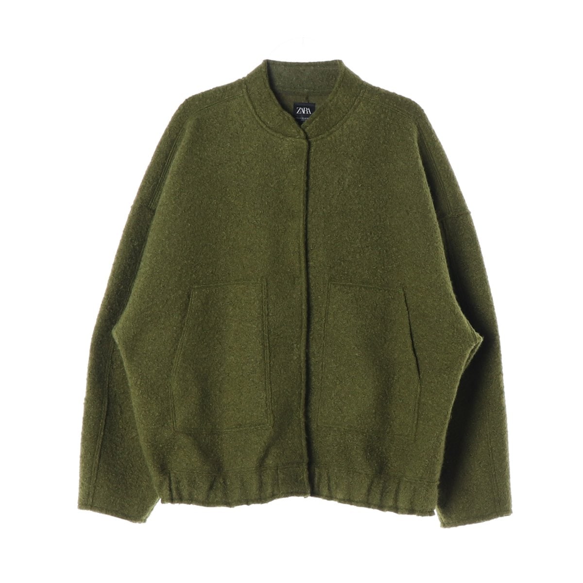 ZARA 자라 카키 부클 봄버자켓 오버핏 숏코트 점퍼 이미지 1