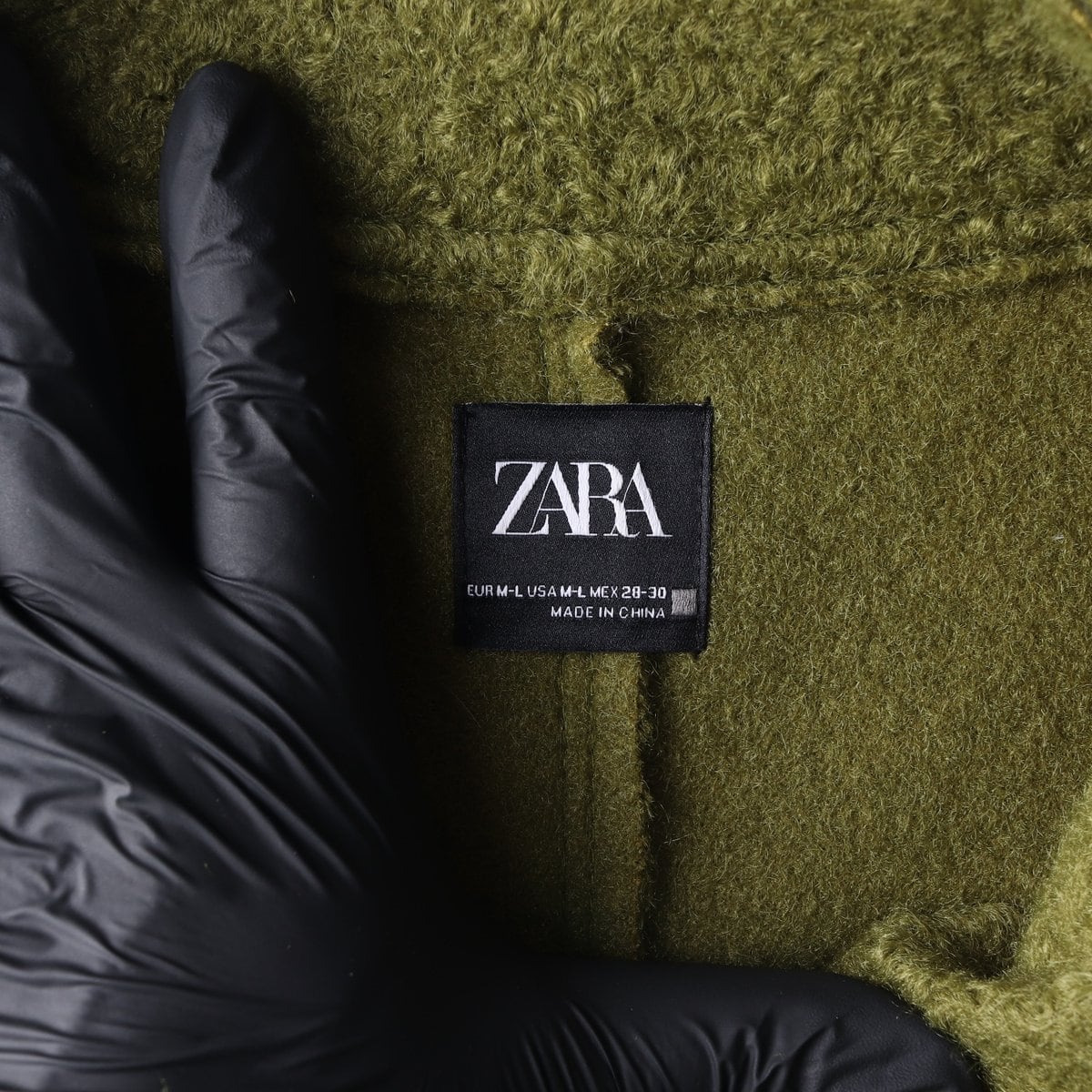ZARA 자라 카키 부클 봄버자켓 오버핏 숏코트 점퍼 상세 이미지 5