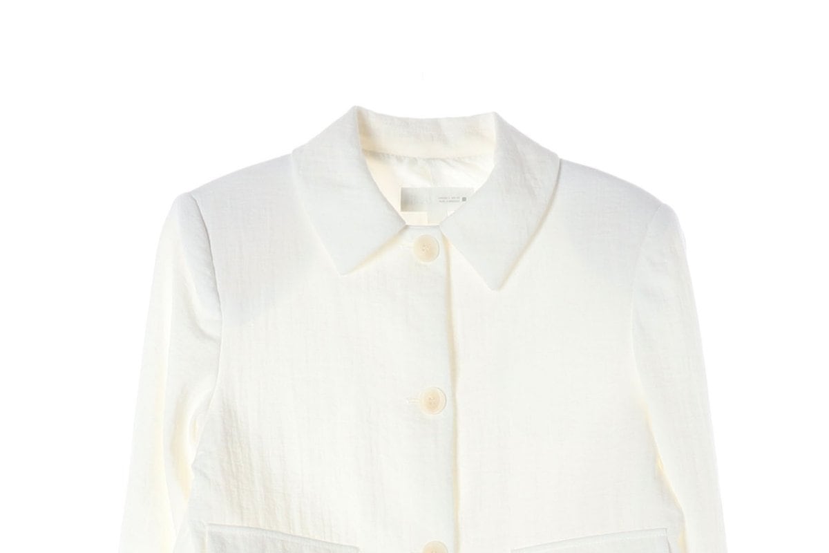 ZARA 자라 화이트 실키 숏 싱글 자켓 재킷 상세 이미지 4