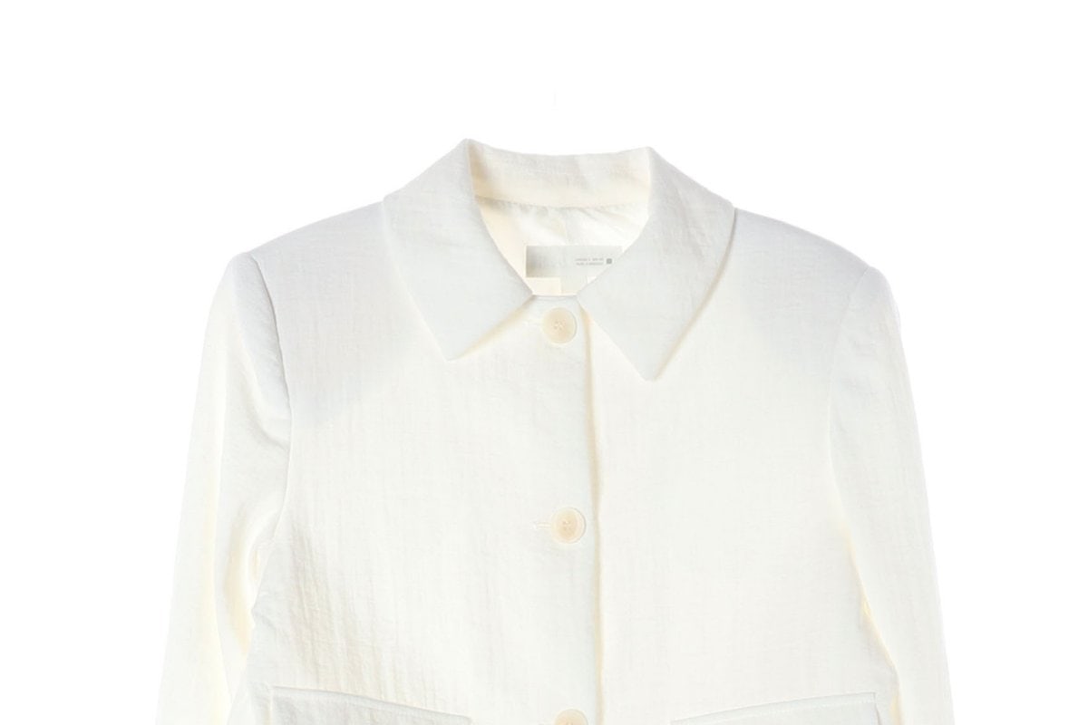 ZARA 자라 화이트 실키 숏 싱글 자켓 재킷 이미지 4