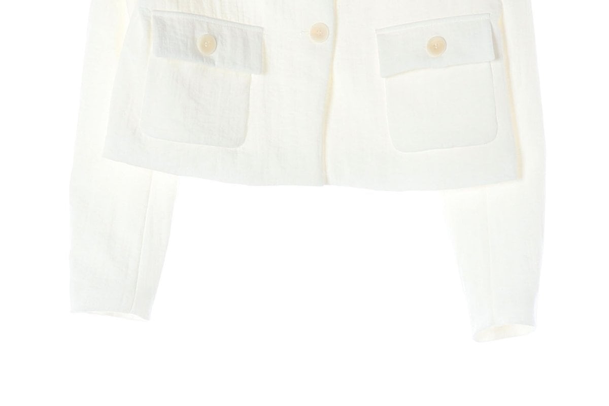 ZARA 자라 화이트 실키 숏 싱글 자켓 재킷 상세 이미지 5