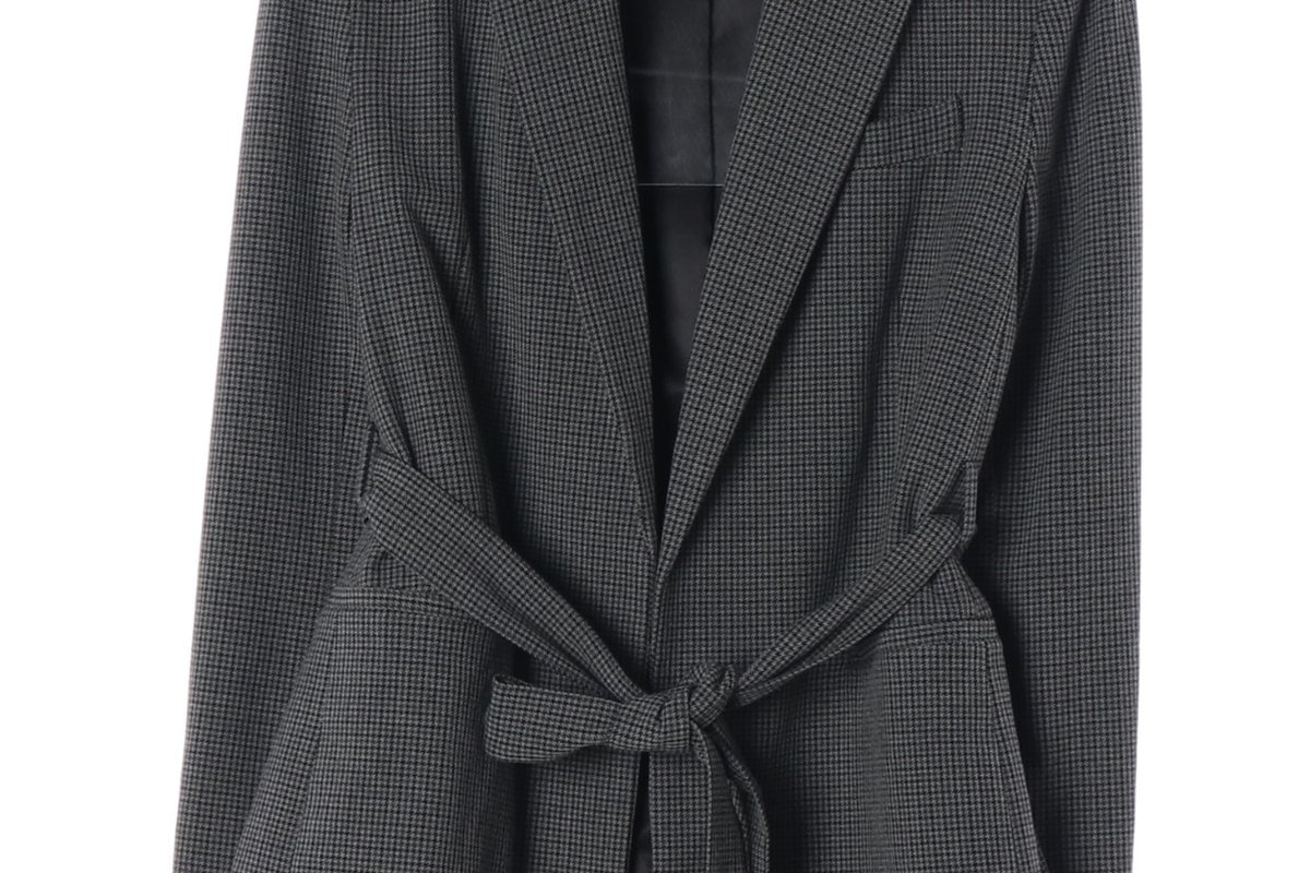 ZARA 자라 그레이 잔체크 벨트 블레이저 자켓 재킷 이미지 4
