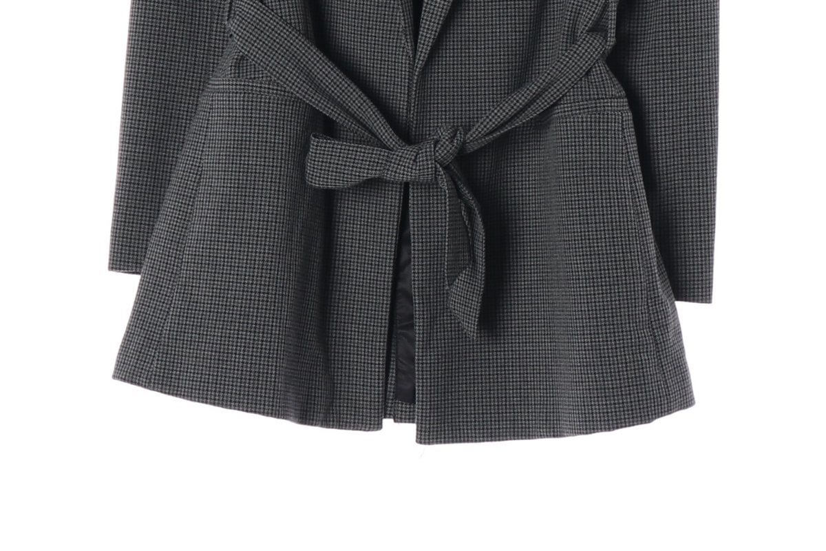 ZARA 자라 그레이 잔체크 벨트 블레이저 자켓 재킷 이미지 5