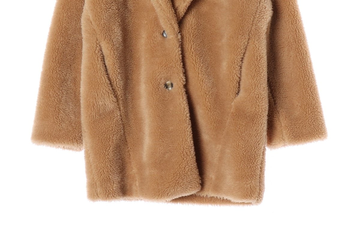 ZARA 자라 카멜 베이지 퍼 코트 이미지 5