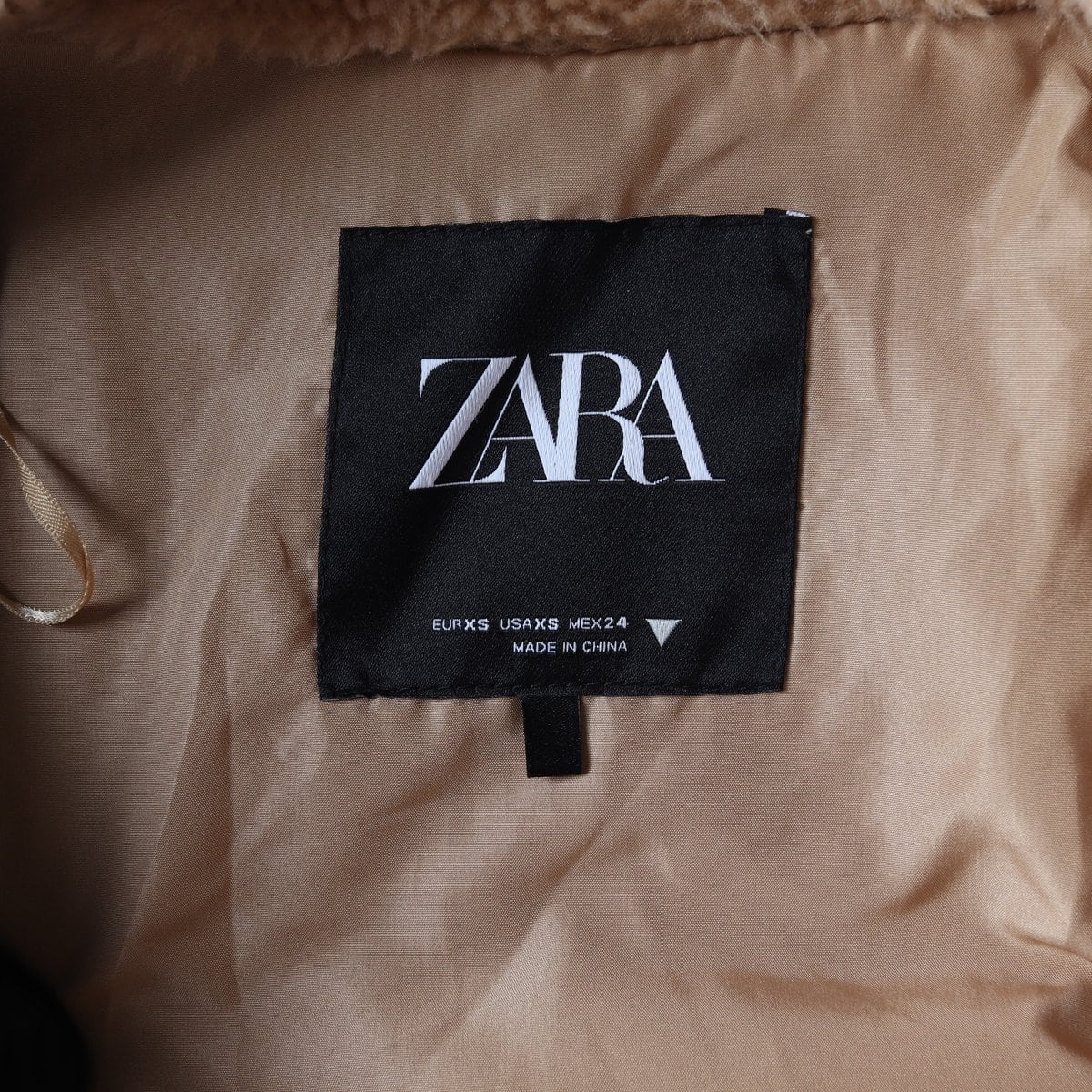 ZARA 자라 카멜 베이지 퍼 코트 상세 이미지 6