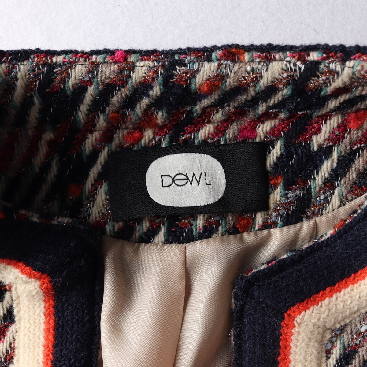 DEWL 듀엘 체크 노카라 벨트 울 코트 롱 코트  이미지 7
