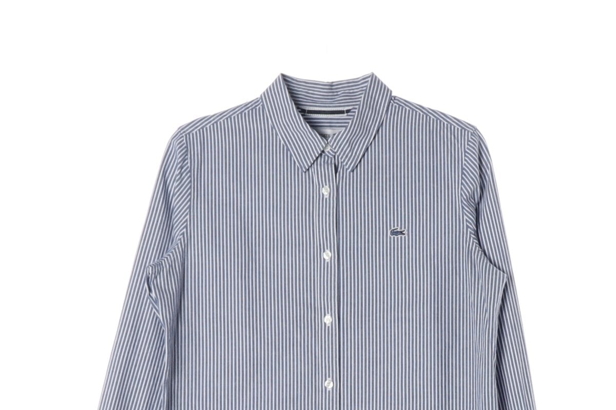 LACOSTE 라코스테 블루 스트라이프 긴팔 셔츠  이미지 3