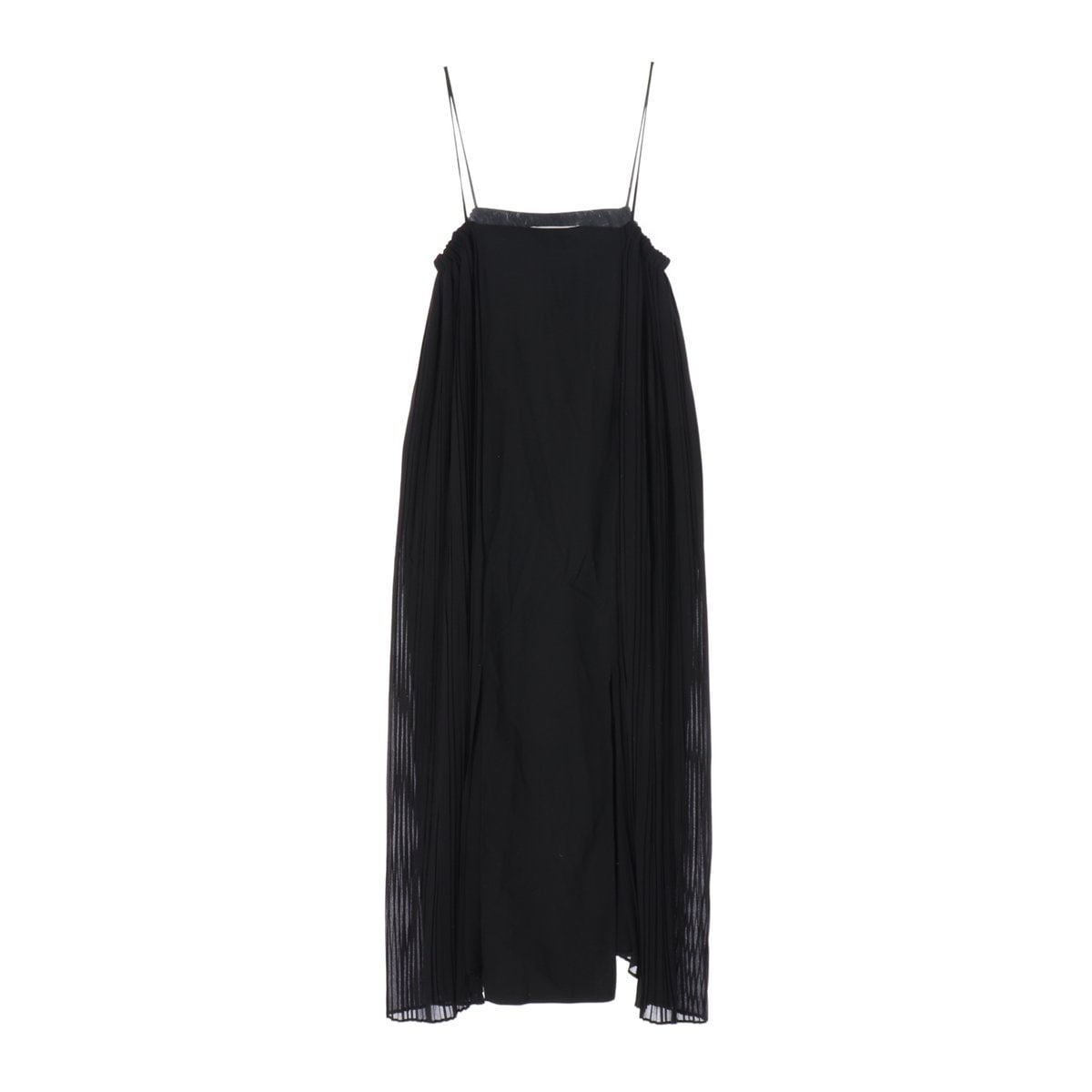 ZARA 자라 블랙 플리츠 배색 뷔스티에 나시 롱 원피스 슬립드레스  이미지 1