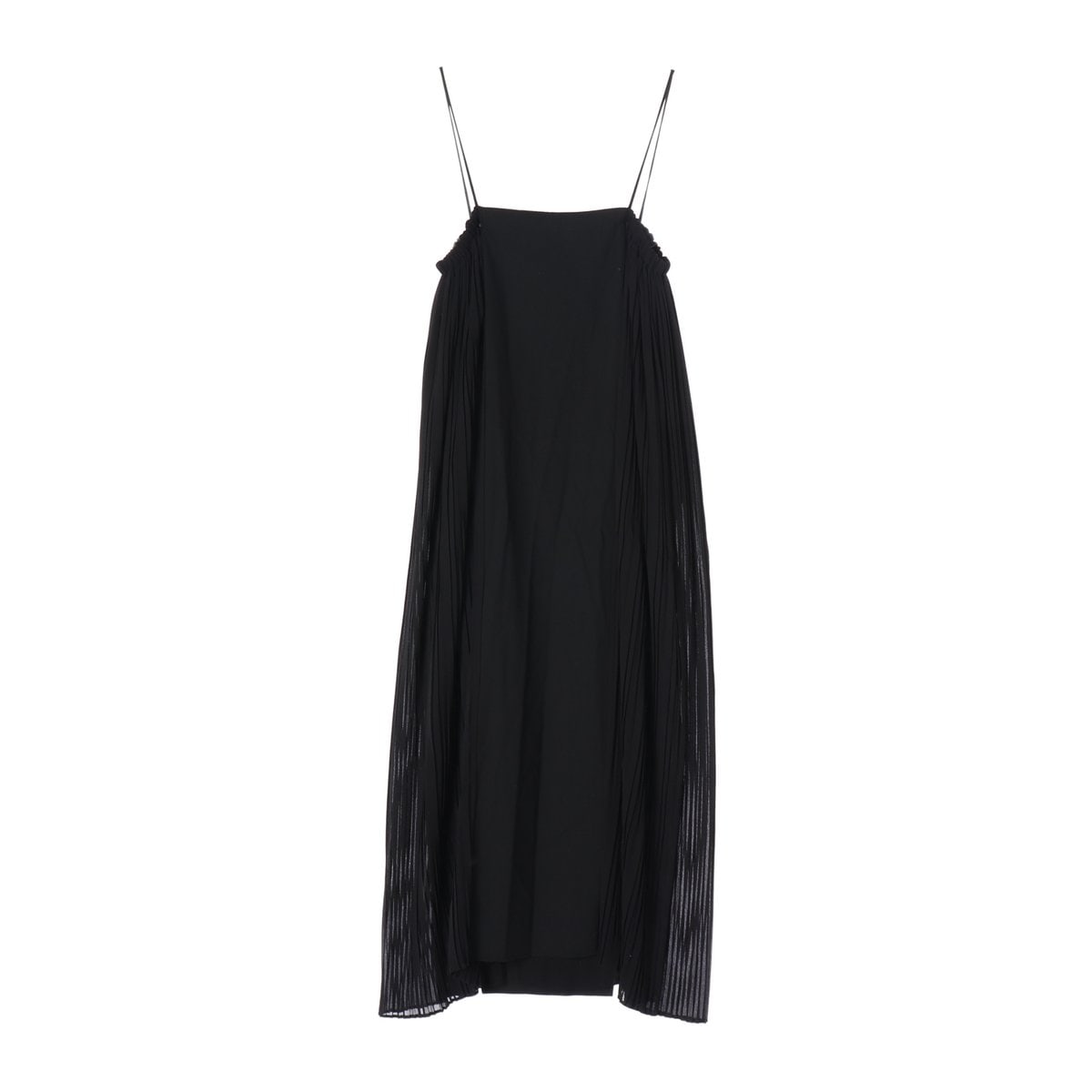 ZARA 자라 블랙 플리츠 배색 뷔스티에 나시 롱 원피스 슬립드레스  이미지 2