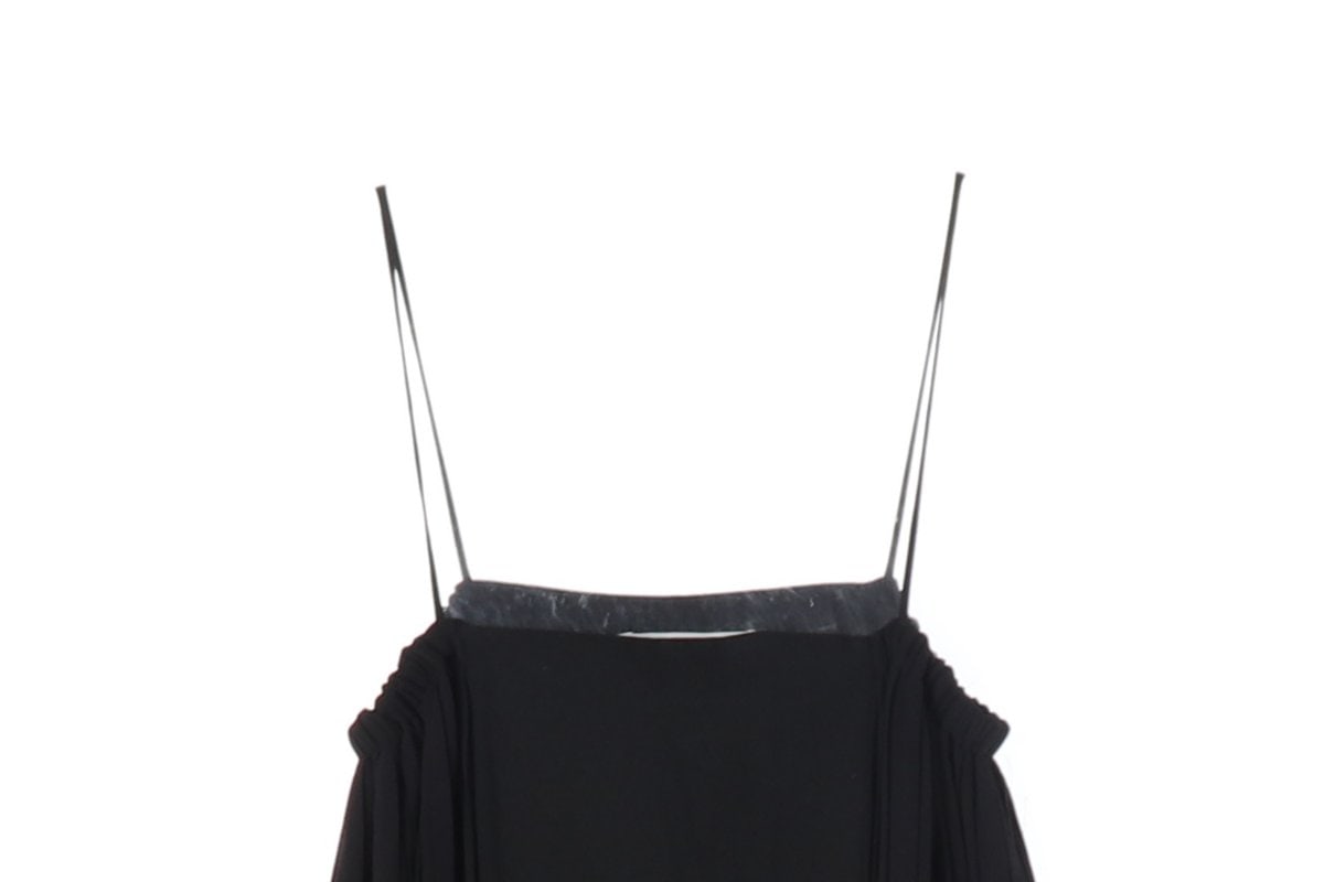 ZARA 자라 블랙 플리츠 배색 뷔스티에 나시 롱 원피스 슬립드레스  이미지 3