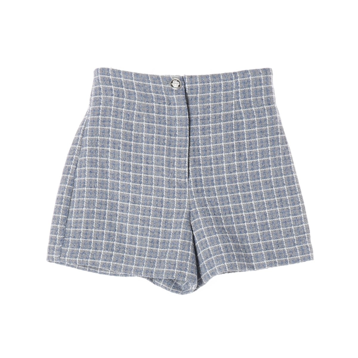 ZARA 자라 블루 체크 트위드쇼츠 반바지 슬랙스  상세 이미지 1