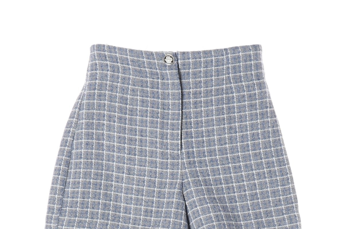 ZARA 자라 블루 체크 트위드쇼츠 반바지 슬랙스  상세 이미지 3