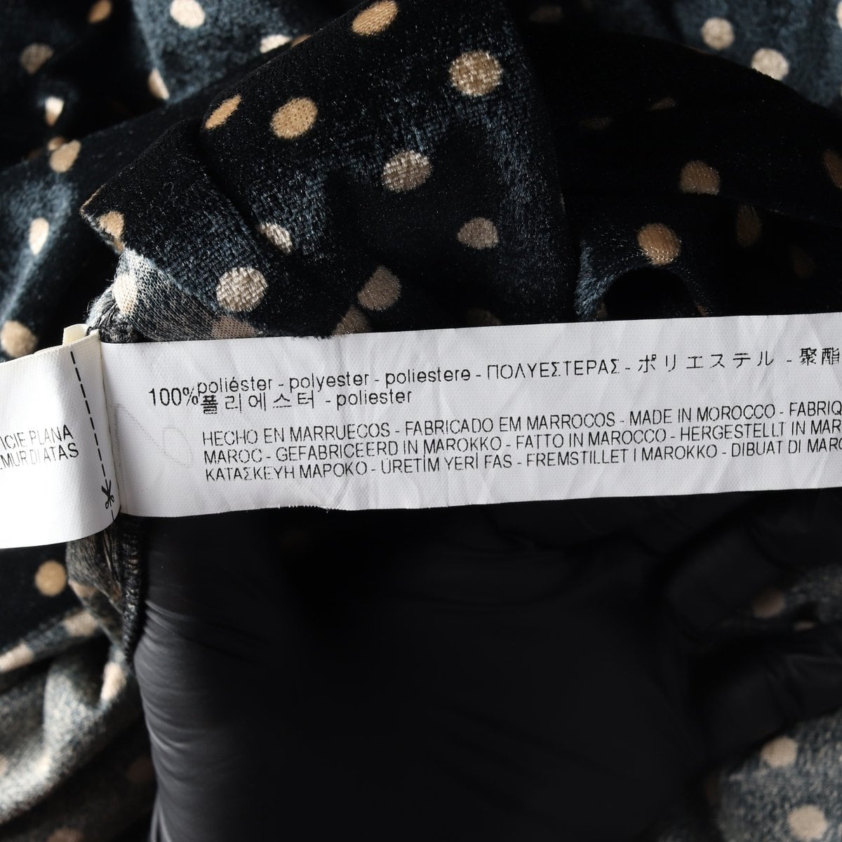ZARA 자라 블랙 벨벳 도트 땡땡이 브이넥 반팔 랩 원피스 상세 이미지 7