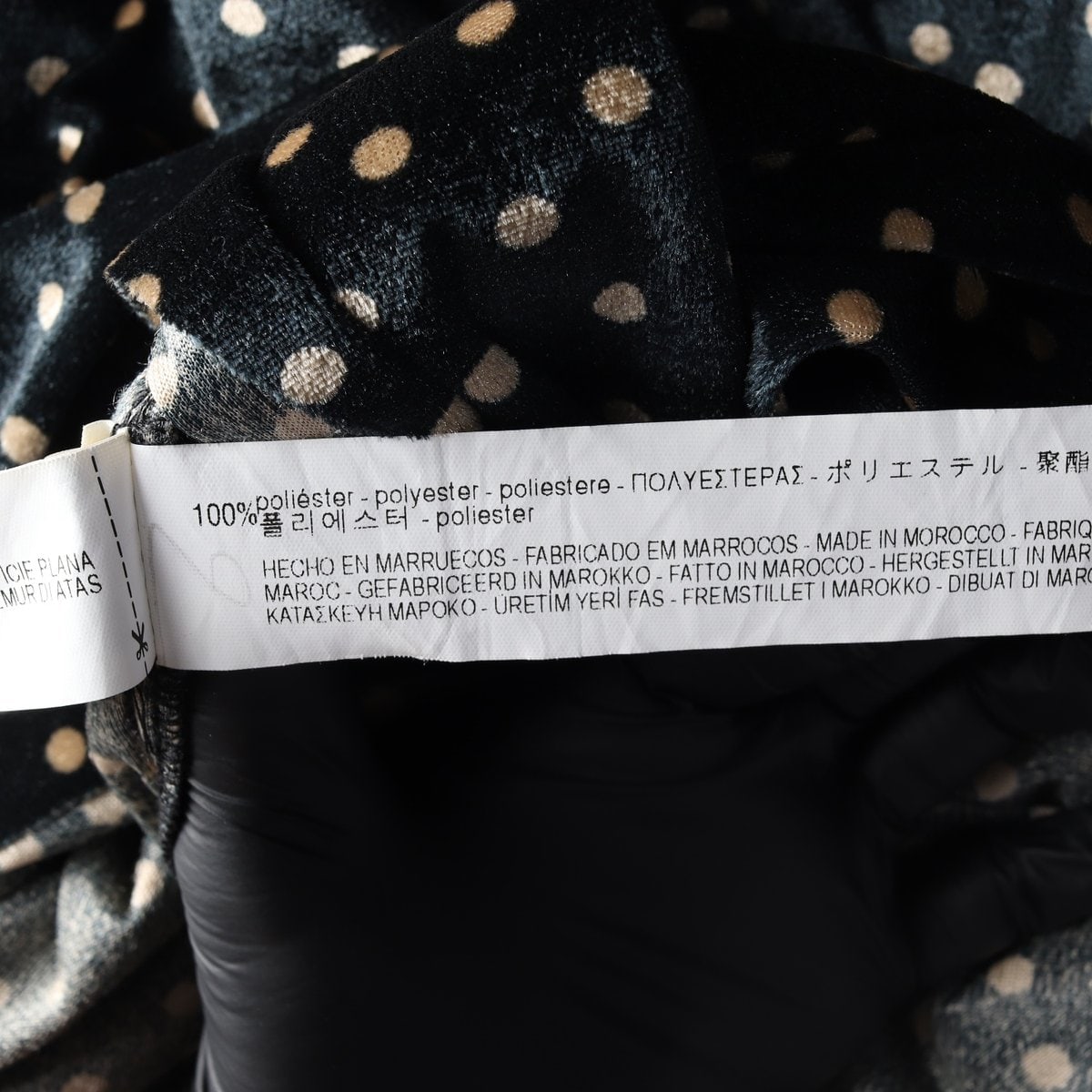 ZARA 자라 블랙 벨벳 도트 땡땡이 브이넥 반팔 랩 원피스 이미지 7