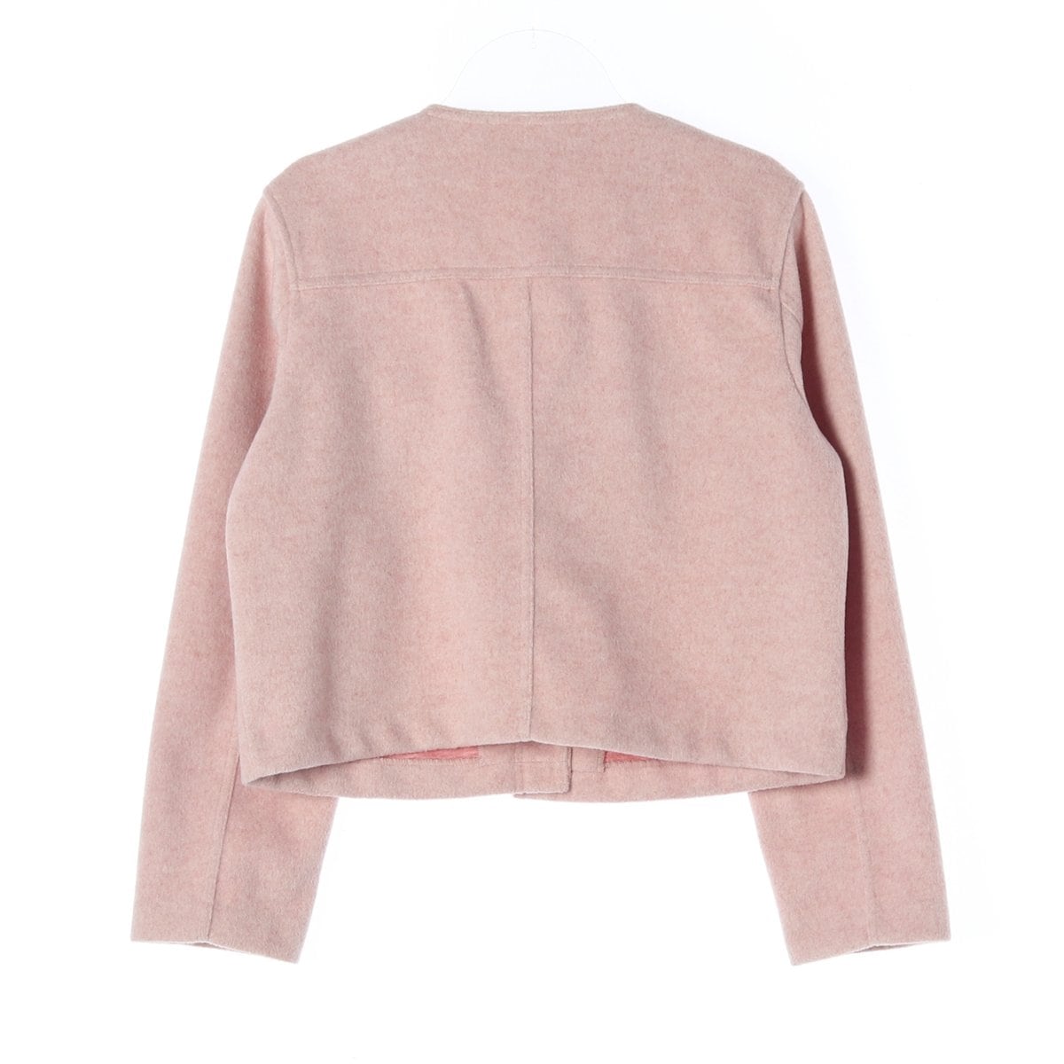 ZARA 자라 핑크 아웃포켓 노카라 라운드 숏 코트 재킷 상세 이미지 2