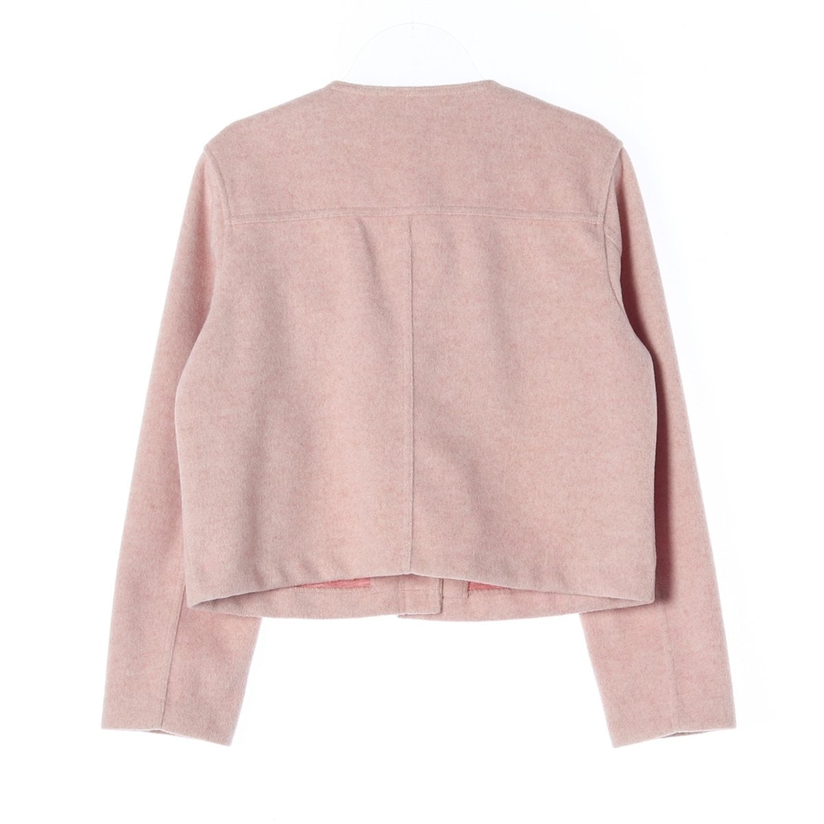ZARA 자라 핑크 아웃포켓 노카라 라운드 숏 코트 재킷 이미지 2