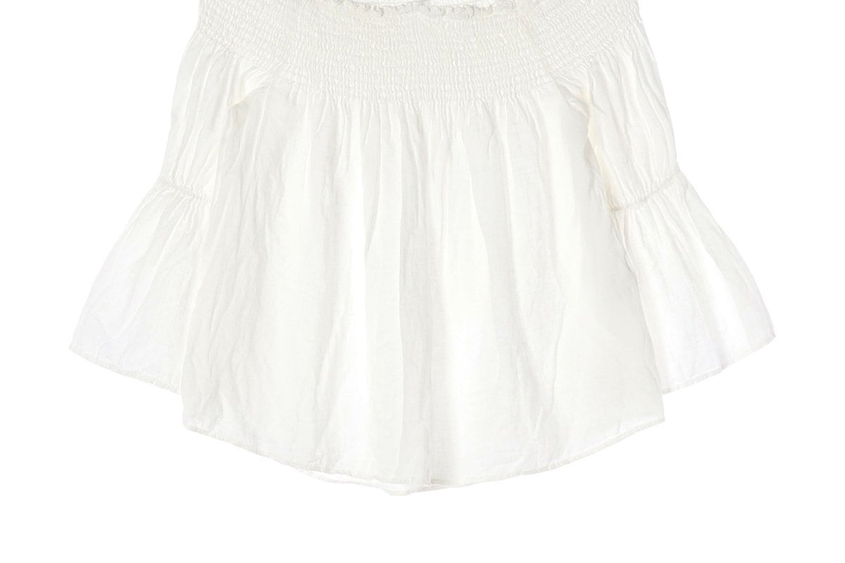 ZARA 자라 린넨100% 화이트 홀터넥 오프숄더 크롭 블라우스  상세 이미지 4