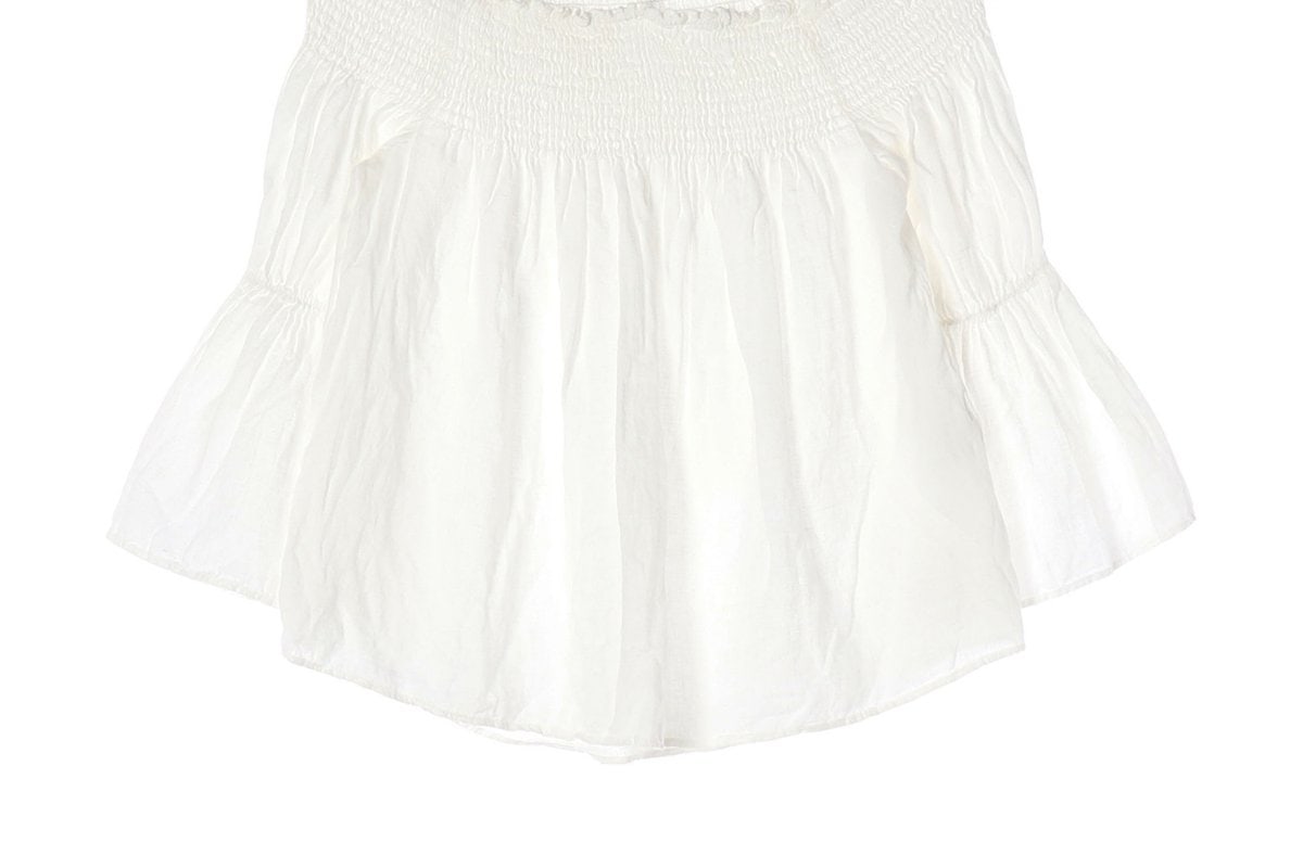 ZARA 자라 린넨100% 화이트 홀터넥 오프숄더 크롭 블라우스  이미지 4