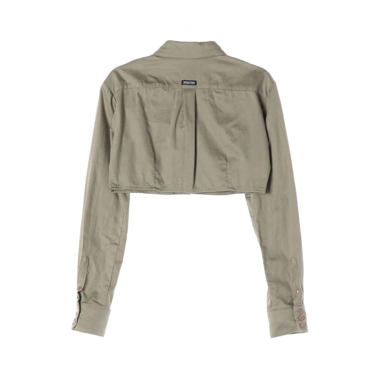스컬프터 카키 로고 긴팔 크롭 셔츠 22FW 이미지 2