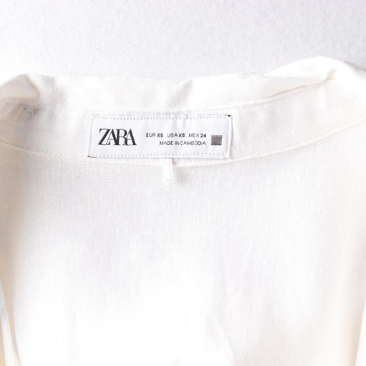 ZARA 자라 린넨 화이트 롤업 반팔 카라 롱 플레어 원피스 드레스 이미지 6