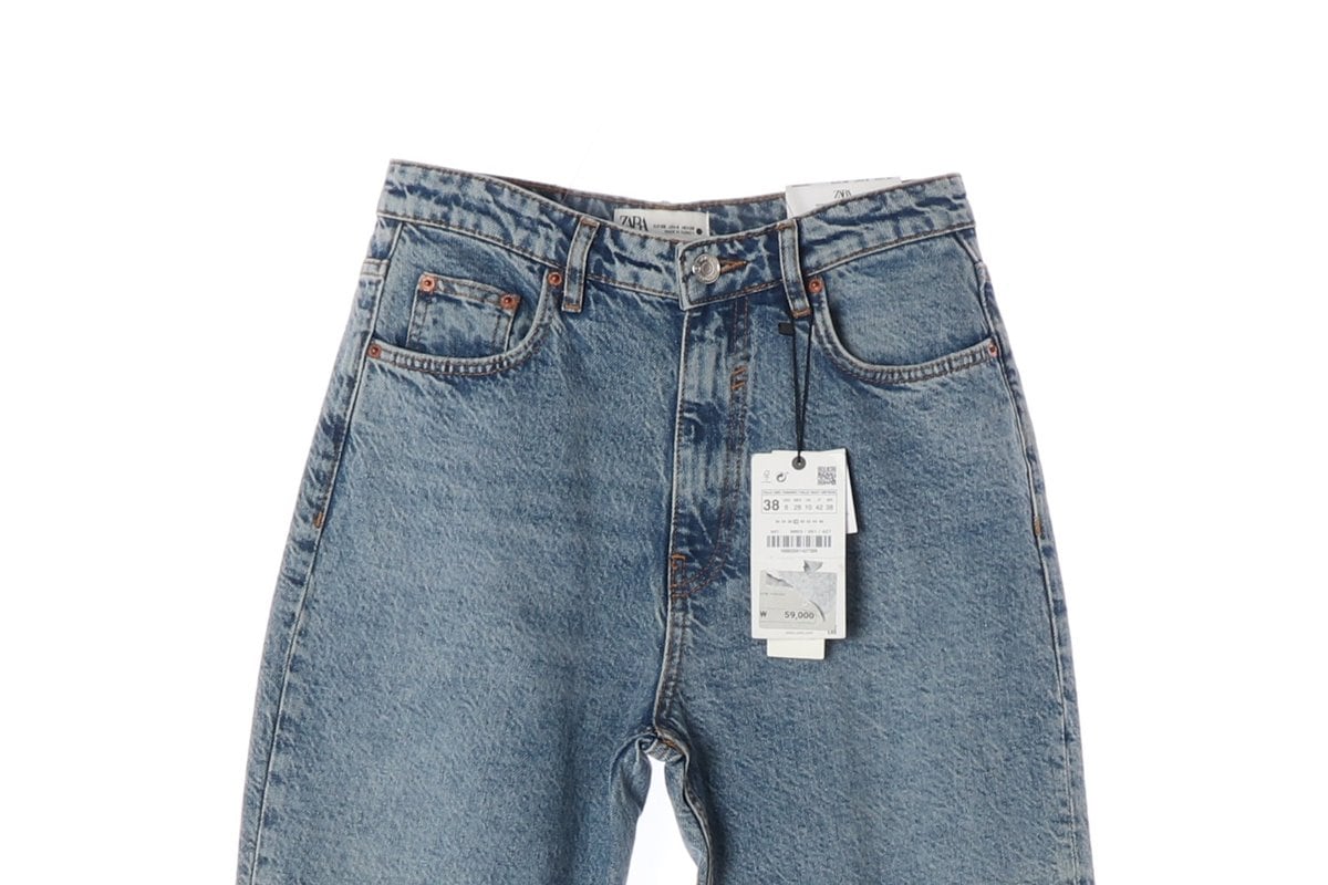 (새상품)ZARA 자라 워싱 하이라이즈 데님 청바지  상세 이미지 3