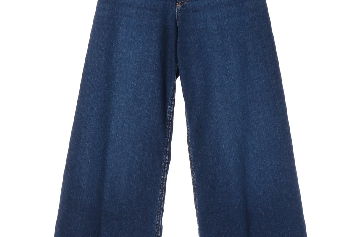 ZARA 자라 진청 워싱 와이드 컷아웃 데님 진 청바지 이미지 4