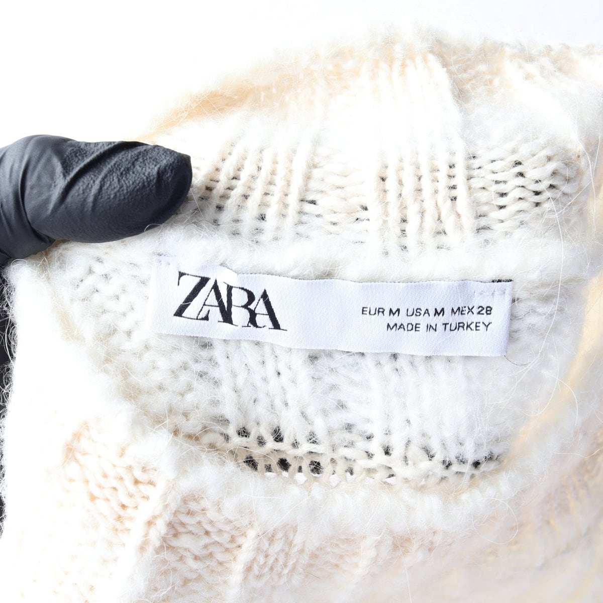 ZARA 자라 아이보리 레이스 루즈핏 오버핏 니트 스웨터 상세 이미지 5