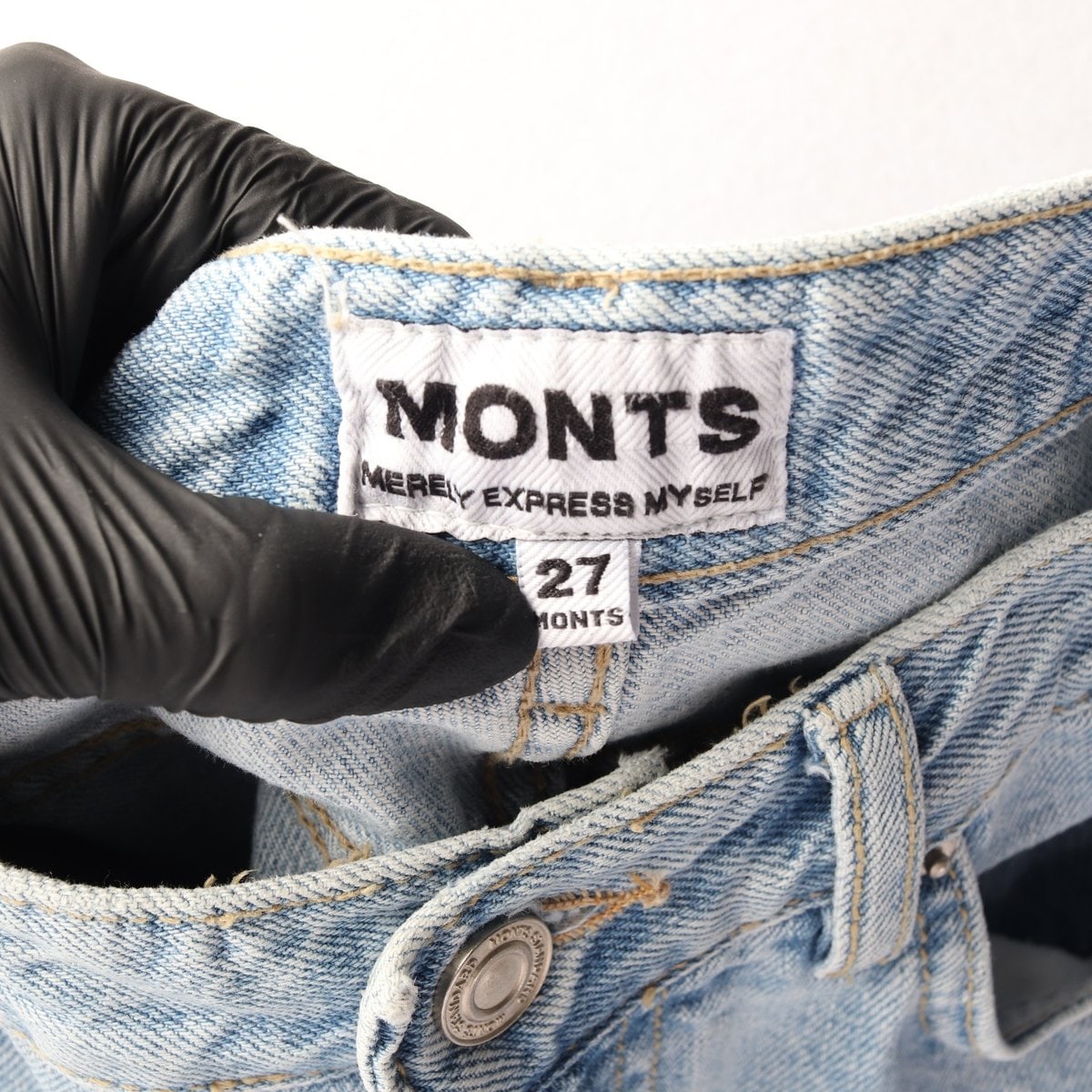 MONTS 몬츠 W27 연청 워싱 데미지 진 찢청 데님 청바지 이미지 6