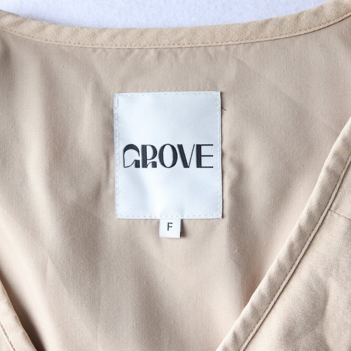 GROVE 그로브 베이지 포켓 카우치 베스트 크롭 조끼 이미지 5