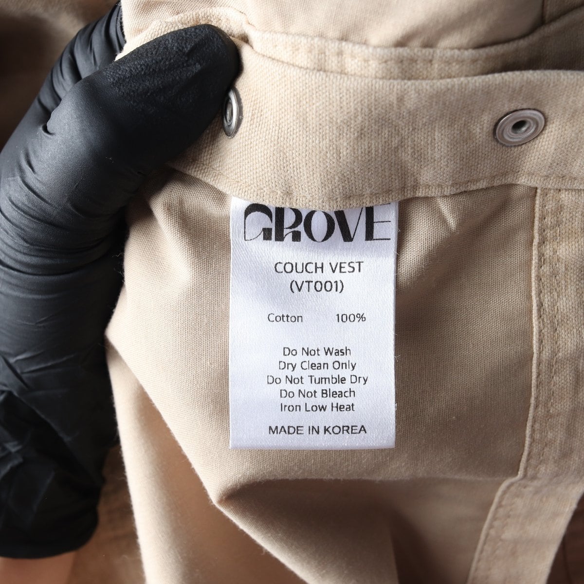 GROVE 그로브 베이지 포켓 카우치 베스트 크롭 조끼 상세 이미지 6