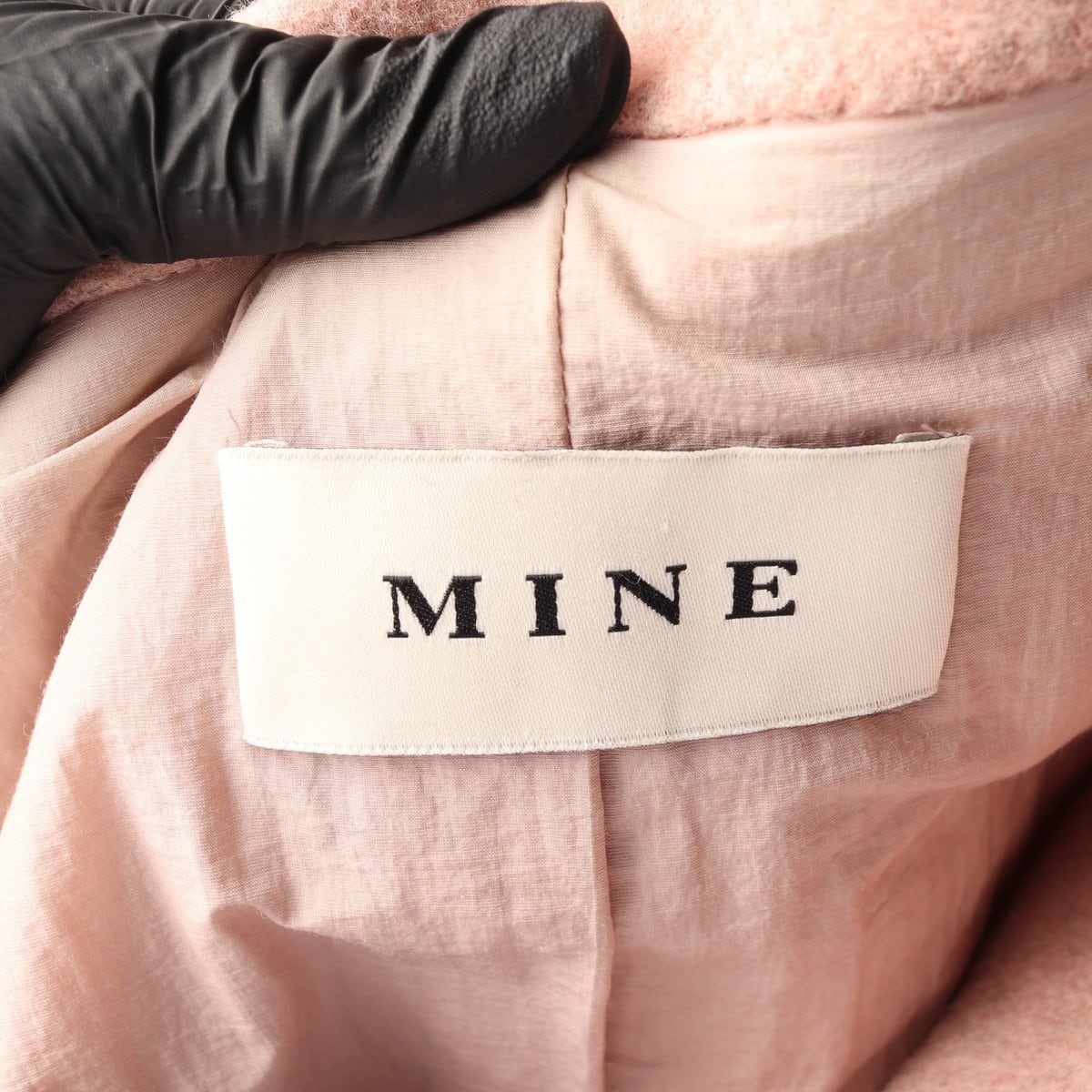 MINE 마인 울캐시미어100% 핑크 핸드메이드 코트 상세 이미지 6