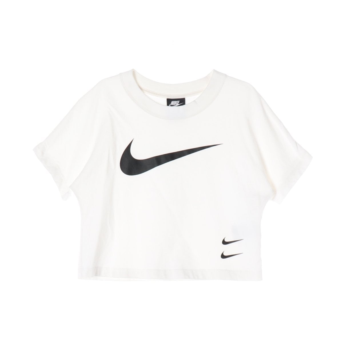 NIKE 나이키 화이트 스우시 반팔 크롭 티셔츠 상세 이미지 1
